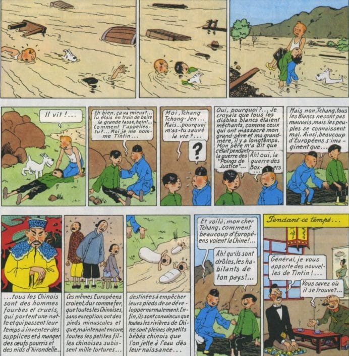 La rencontre entre Tintin et Tchang.